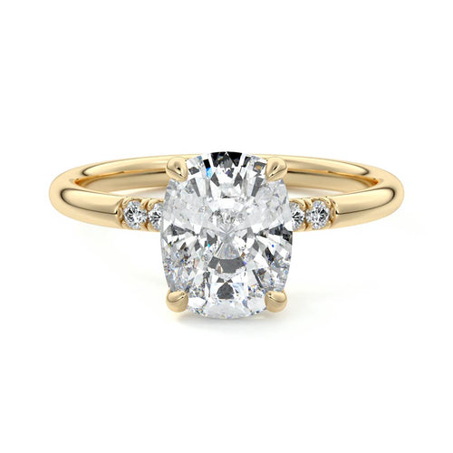 Elodie - Cushion Yellow Gold Lab Grown Diamond Engagement Ring | Nura Lab