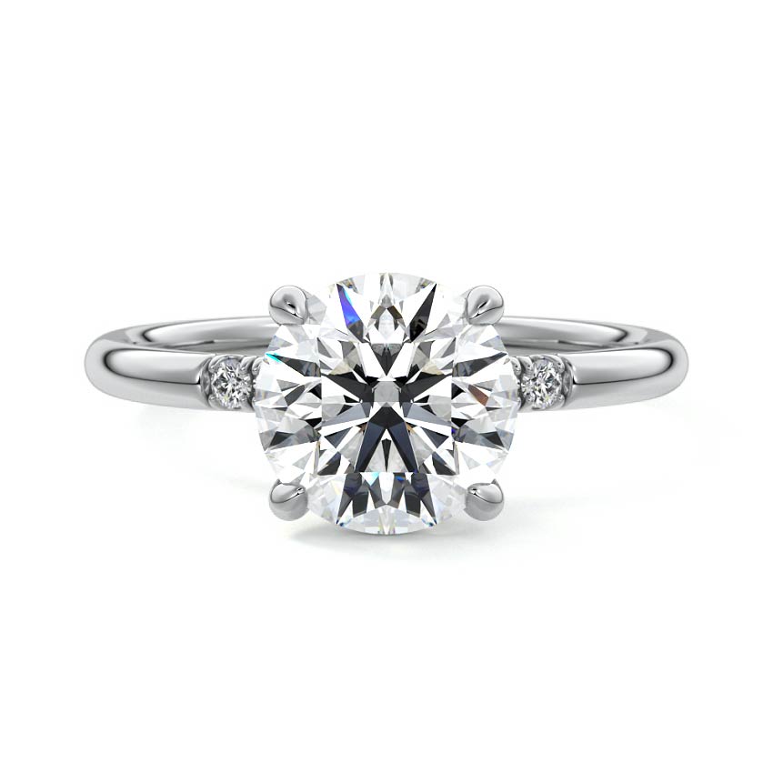 Elodie - Round White Gold Lab Grown Diamond Engagement Ring | Nura Lab