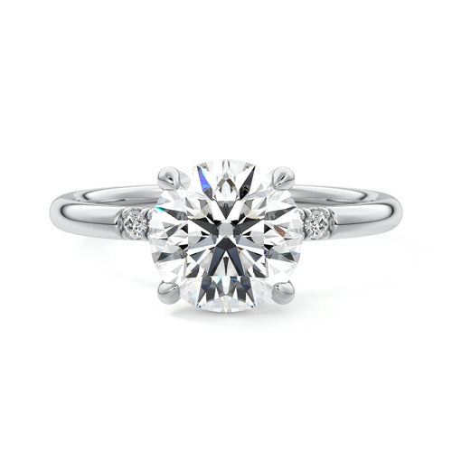 Elodie - Round White Gold Lab Grown Diamond Engagement Ring | Nura Lab