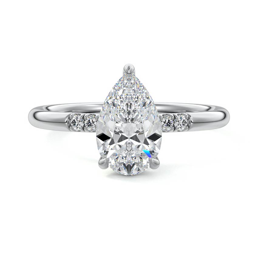 Elodie - Pear White Gold Lab Grown Diamond Engagement Ring | Nura Lab