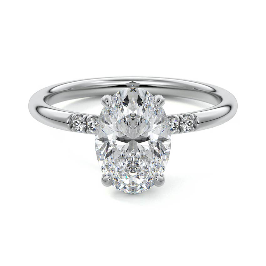 Elodie - Oval White Gold Lab Grown Diamond Engagement Ring | Nura Lab