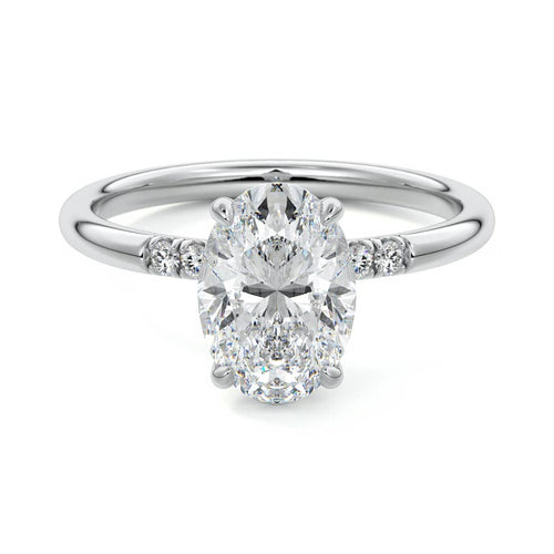 Elodie - Oval White Gold Lab Grown Diamond Engagement Ring | Nura Lab