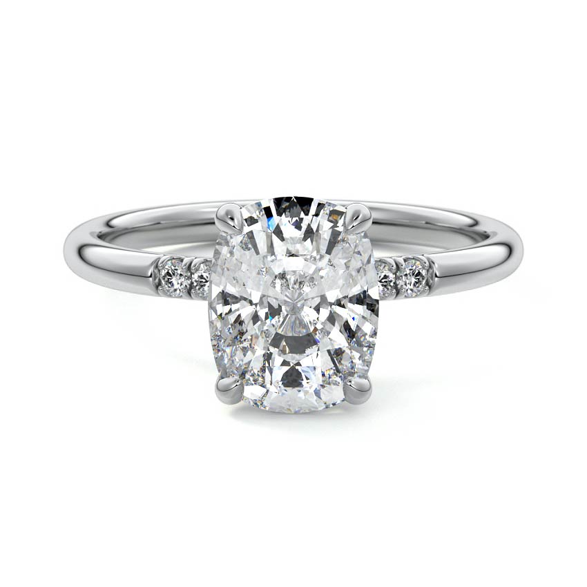 Elodie - Cushion White Gold Lab Grown Diamond Engagement Ring | Nura Lab