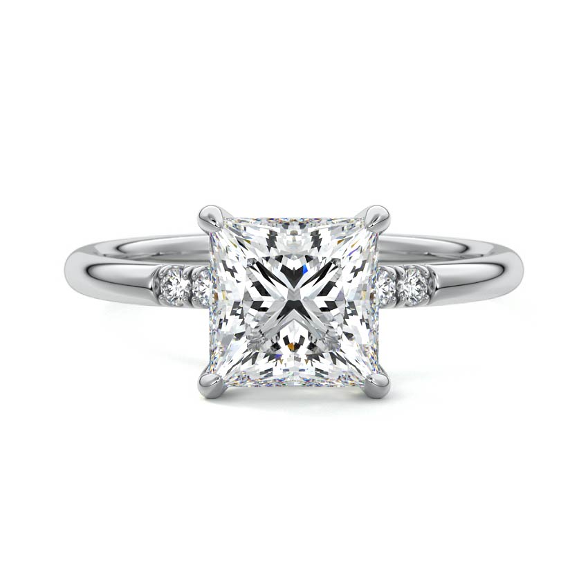 Elodie - Princess White Gold Lab Grown Diamond Engagement Ring | Nura Lab