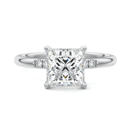 Elodie - Princess White Gold Lab Grown Diamond Engagement Ring | Nura Lab