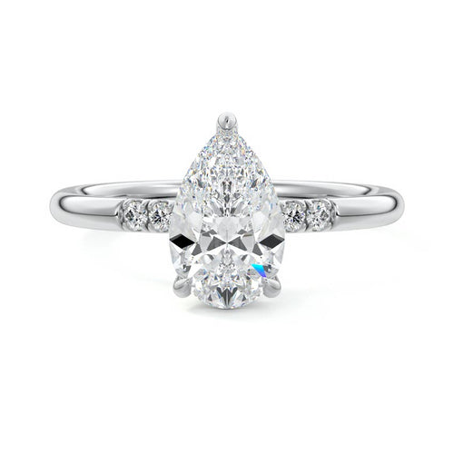 Elodie - Pear Platinum Lab Grown Diamond Engagement Ring | Nura Lab