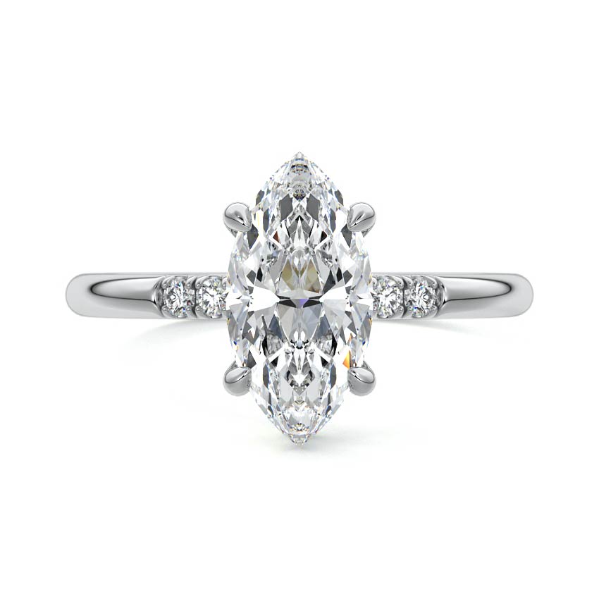 Elodie - Marquise Platinum Lab Grown Diamond Engagement Ring | Nura Lab