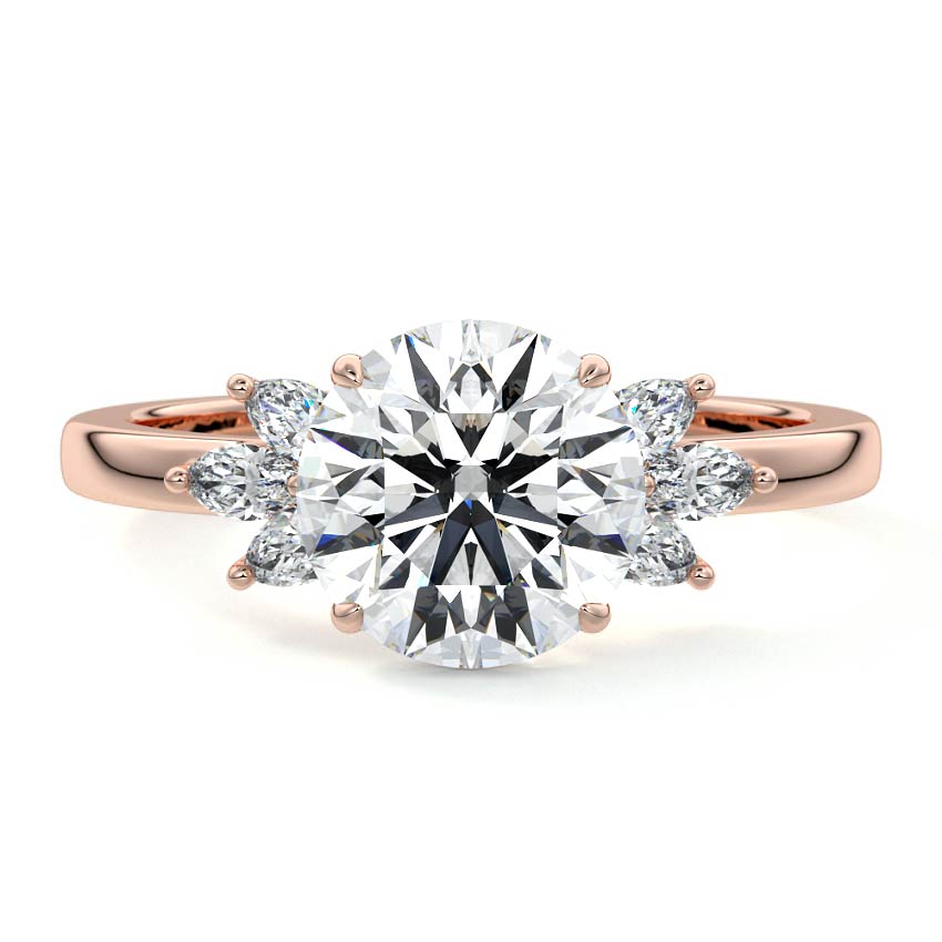 Emilia - Round Rose Gold Lab Grown Diamond Engagement Ring | Nura Lab