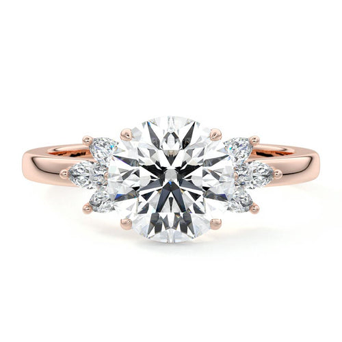 Emilia - Round Rose Gold Lab Grown Diamond Engagement Ring | Nura Lab