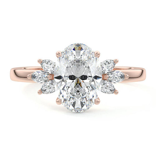 Emilia - Oval Rose Gold Lab Grown Diamond Engagement Ring | Nura Lab