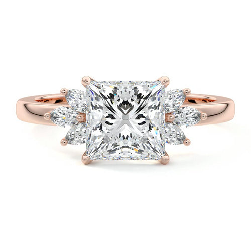 Emilia - Princess Rose Gold Lab Grown Diamond Engagement Ring | Nura Lab