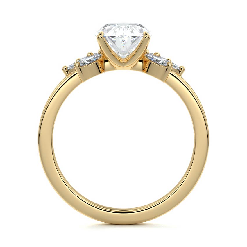 Emilia - Oval Yellow Gold Engagement Ring Side View | Nura Lab