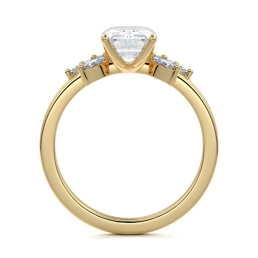 Emilia - Emerald Cut Yellow Gold Lab Grown Diamond Engagement Ring | Nura Lab