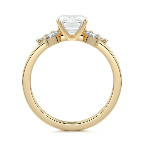 Emilia - Emerald Cut Yellow Gold Lab Grown Diamond Engagement Ring | Nura Lab