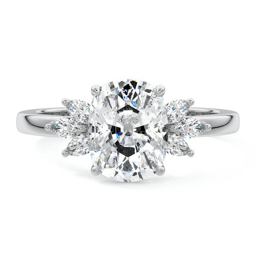 Emilia - Cushion White Gold Lab Grown Diamond Engagement Ring | Nura Lab