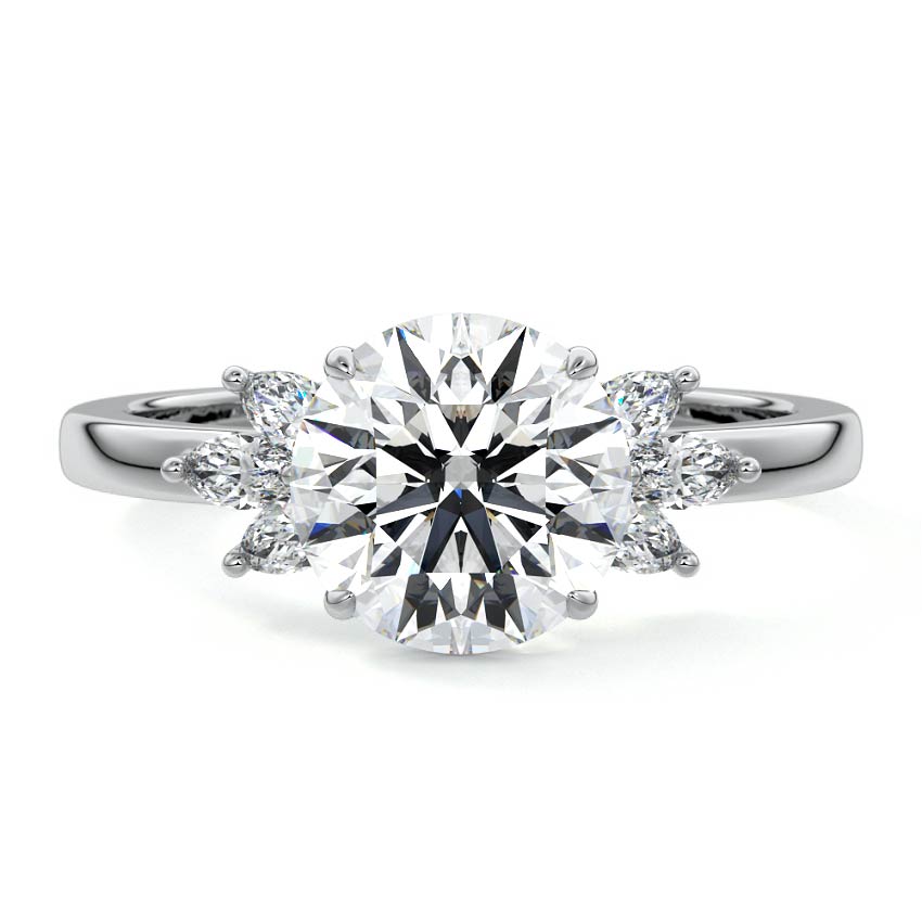 Emilia - Round Platinum Lab Grown Diamond Engagement Ring | Nura Lab