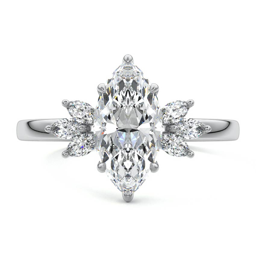 Emilia - Marquise Platinum Lab Grown Diamond Engagement Ring | Nura Lab