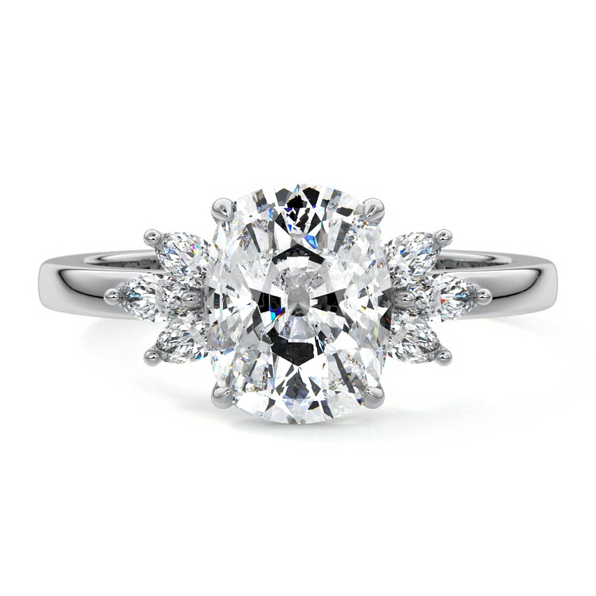 Emilia - Cushion Platinum Lab Grown Diamond Engagement Ring | Nura Lab