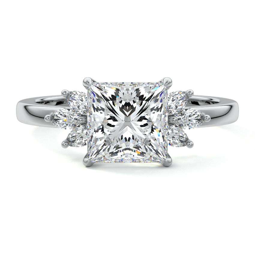 Emilia - Princess Platinum Lab Grown Diamond Engagement Ring | Nura Lab