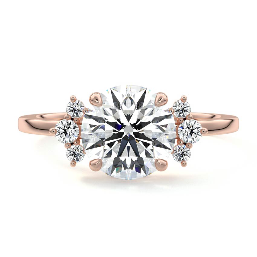 Estelle - Round Rose Gold Lab Grown Diamond Engagement Ring | Nura Lab