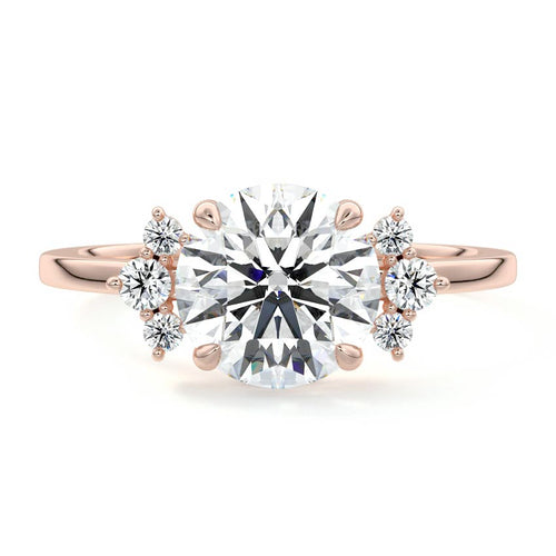 Estelle - Round Rose Gold Lab Grown Diamond Engagement Ring | Nura Lab