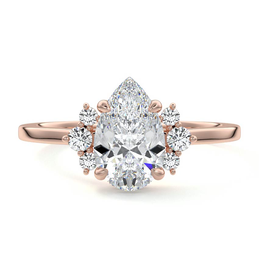 Estelle - Pear Rose Gold Lab Grown Diamond Engagement Ring | Nura Lab