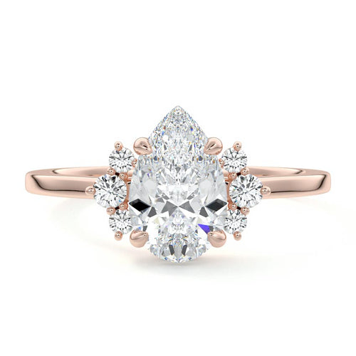 Estelle - Pear Rose Gold Lab Grown Diamond Engagement Ring | Nura Lab