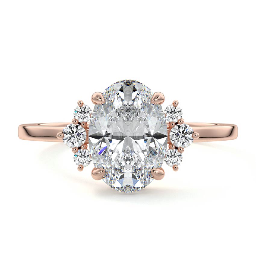 Estelle - Oval Rose Gold Lab Grown Diamond Engagement Ring | Nura Lab