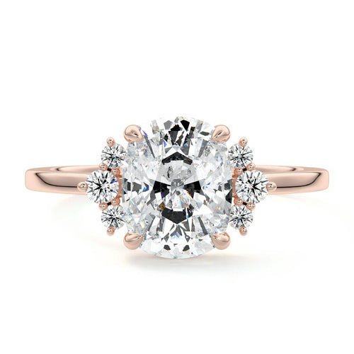Estelle - Cushion Rose Gold Lab Grown Diamond Engagement Ring | Nura Lab
