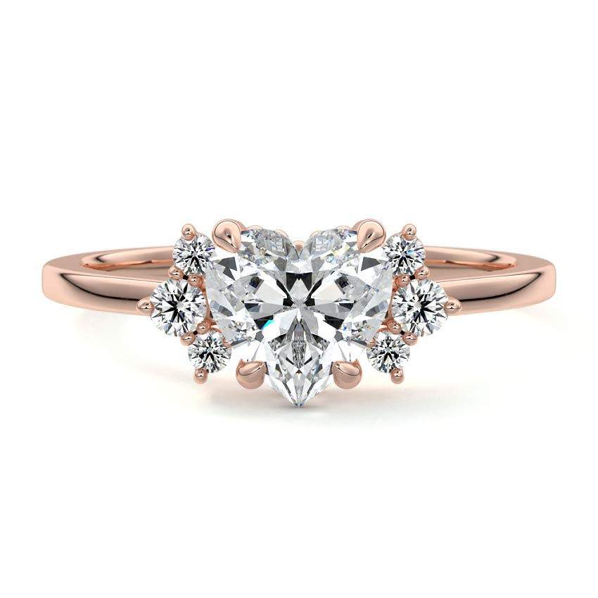 Estelle - Heart Rose Gold Lab Grown Diamond Engagement Ring | Nura Lab