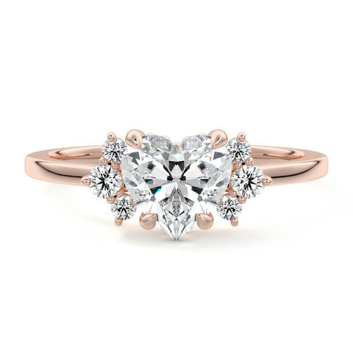 Estelle - Heart Rose Gold Lab Grown Diamond Engagement Ring | Nura Lab