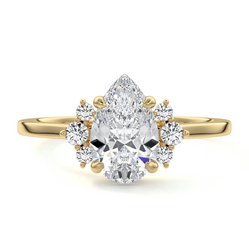 Estelle - Pear Yellow Gold Lab Grown Diamond Engagement Ring | Nura Lab