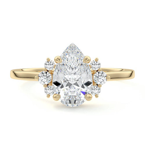 Estelle - Pear Yellow Gold Lab Grown Diamond Engagement Ring | Nura Lab