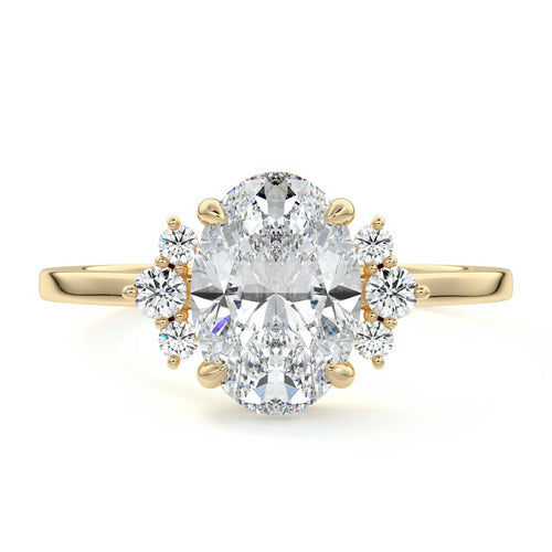 Estelle - Oval Yellow Gold Lab Grown Diamond Engagement Ring | Nura Lab