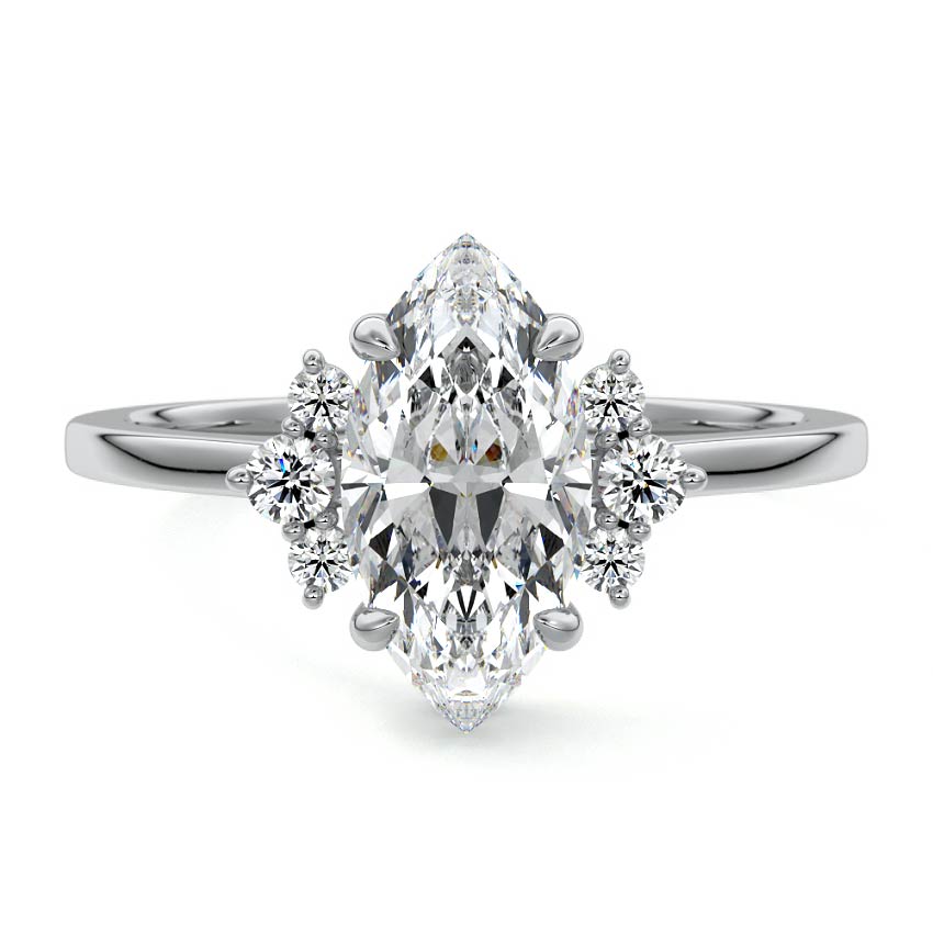 Estelle - Marquise White Gold Lab Grown Diamond Engagement Ring | Nura Lab