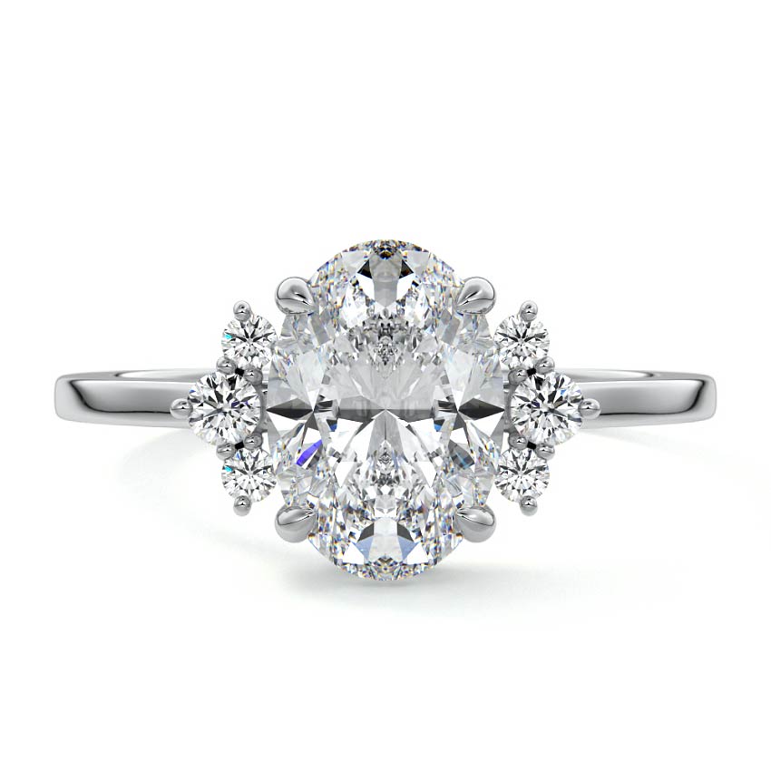 Estelle - Oval White Gold Lab Grown Diamond Engagement Ring | Nura Lab