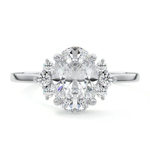 Estelle - Oval White Gold Lab Grown Diamond Engagement Ring | Nura Lab