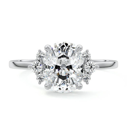 Estelle - Cushion White Gold Lab Grown Diamond Engagement Ring | Nura Lab