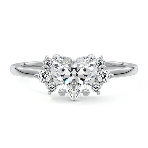 Estelle - Heart White Gold Lab Grown Diamond Engagement Ring | Nura Lab