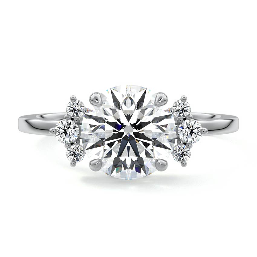 Estelle - Round Platinum Lab Grown Diamond Engagement Ring | Nura Lab