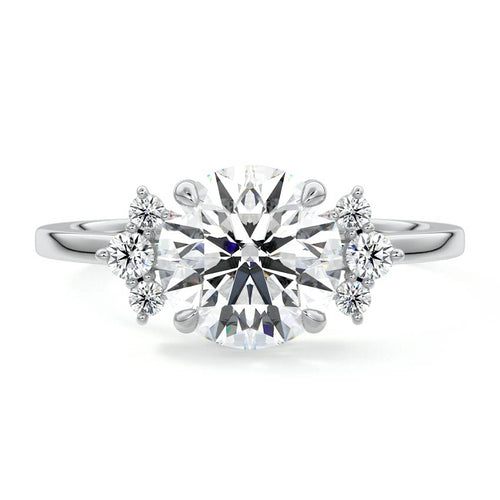 Estelle - Round Platinum Lab Grown Diamond Engagement Ring | Nura Lab