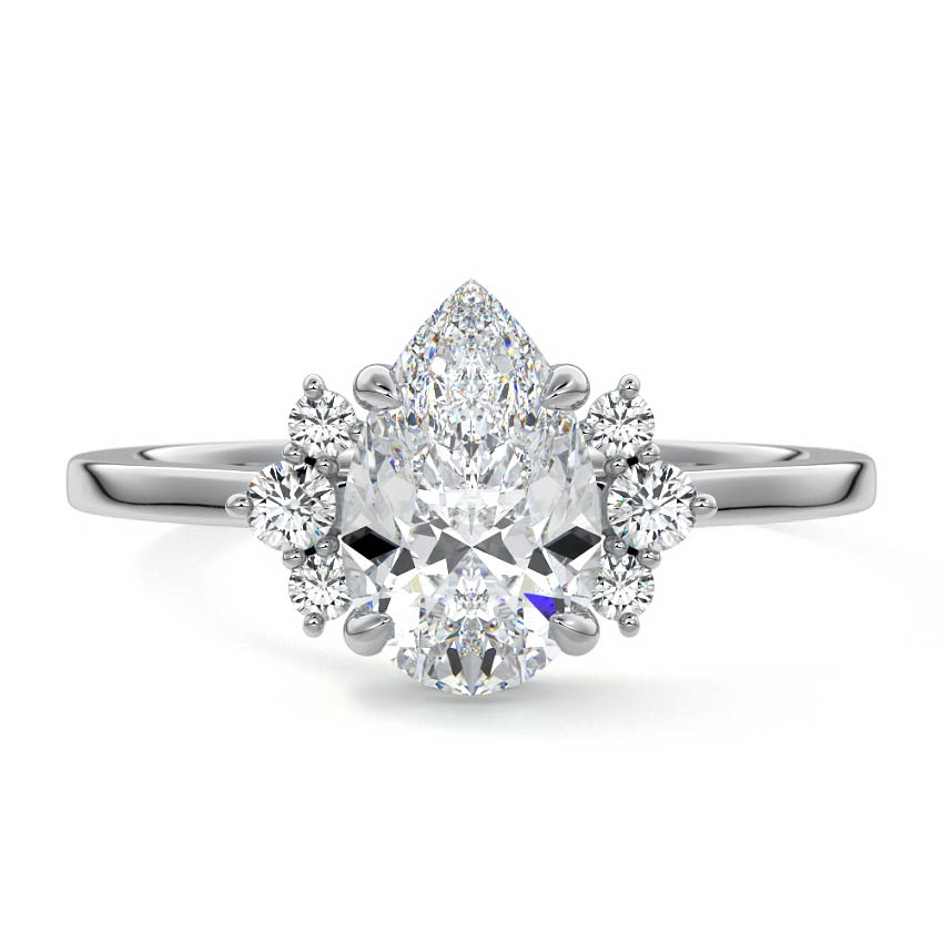 Estelle - Pear Platinum Lab Grown Diamond Engagement Ring | Nura Lab