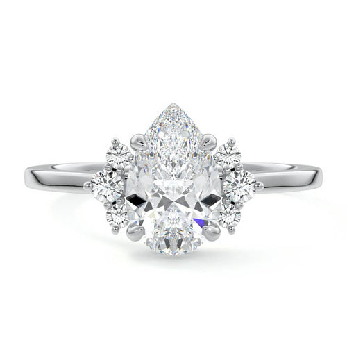 Estelle - Pear Platinum Lab Grown Diamond Engagement Ring | Nura Lab