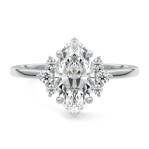 Estelle - Marquise Platinum Lab Grown Diamond Engagement Ring | Nura Lab