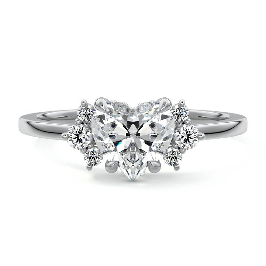 Estelle - Heart Platinum Lab Grown Diamond Engagement Ring | Nura Lab