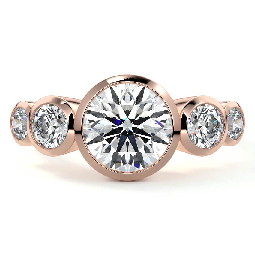 Evelina - Round Rose Gold Lab Grown Diamond Engagement Ring | Nura Lab
