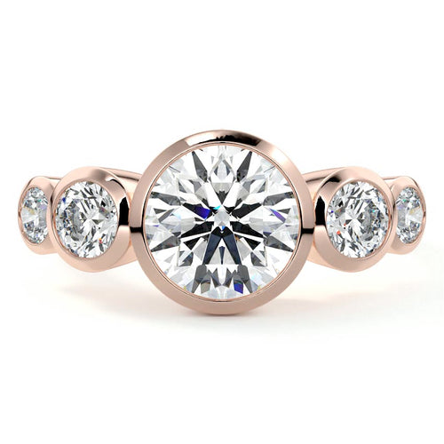 Evelina - Round Rose Gold Lab Grown Diamond Engagement Ring | Nura Lab