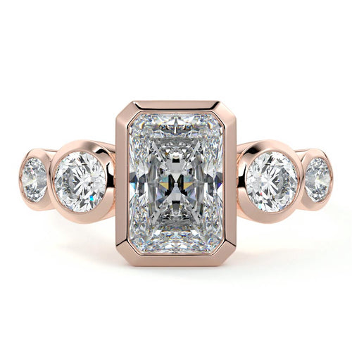 Evelina - Radiant Rose Gold Lab Grown Diamond Engagement Ring | Nura Lab
