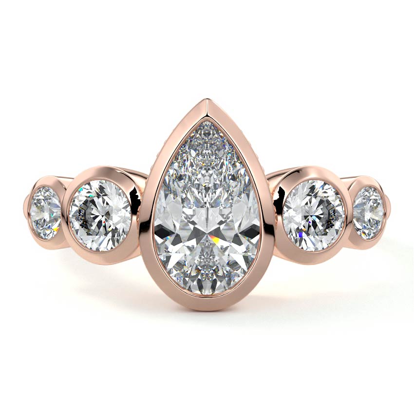 Evelina - Pear Rose Gold Lab Grown Diamond Engagement Ring | Nura Lab