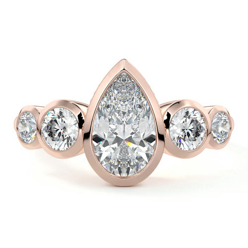 Evelina - Pear Rose Gold Lab Grown Diamond Engagement Ring | Nura Lab